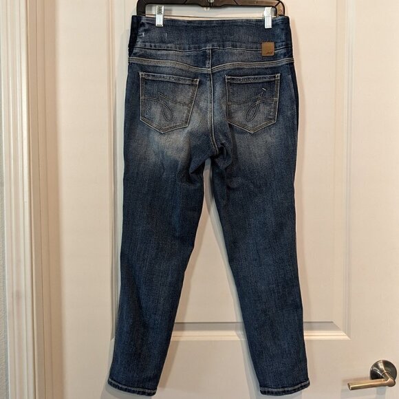 Jag Jeans High Rise Skinny Distressed Pull-On Jeans Dark Wash Blue Women's SZ 6 - Picture 4 of 16